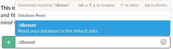 Database Reset command